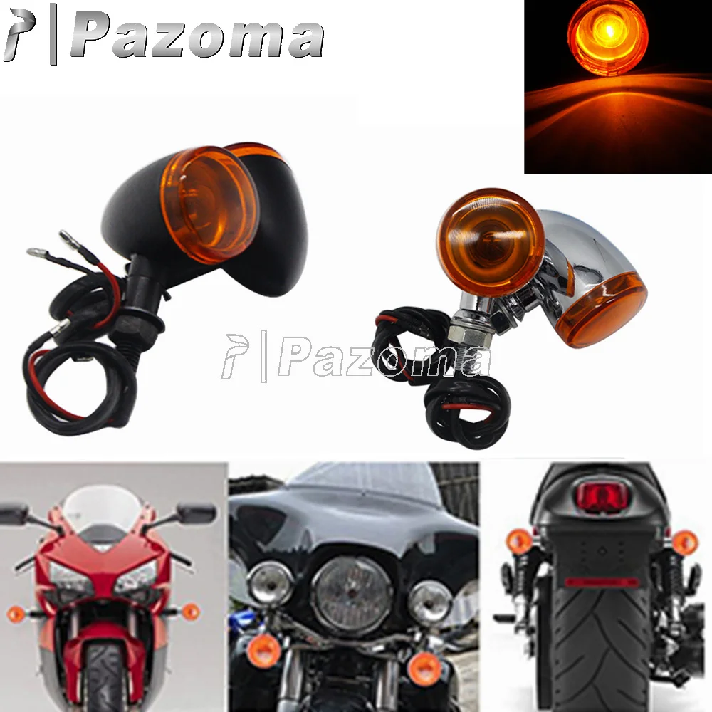 

Motorcycle Bullet Turn Signal Front Rear Blinker Indicator Light For Honda Yamaha Suzuki Kawasaki Harley Bobber Chopper Cruisers