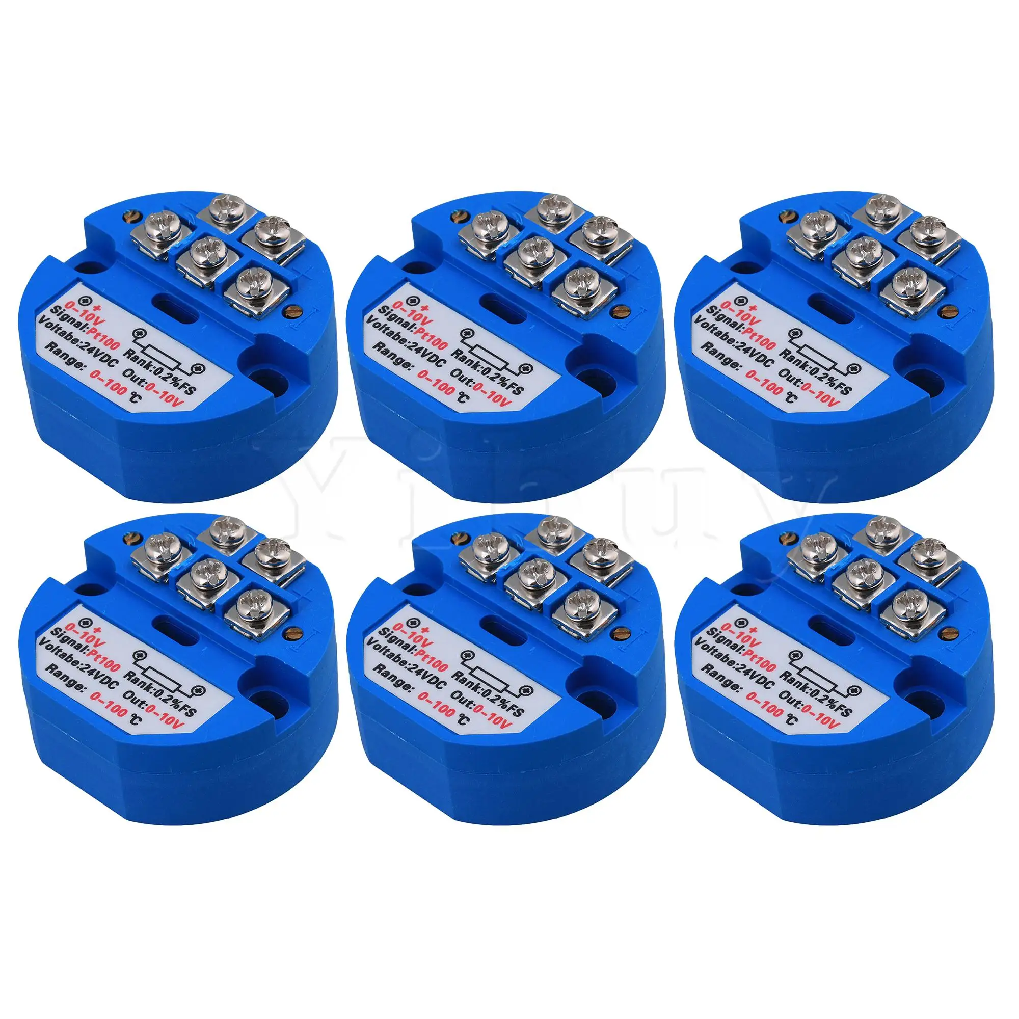 

6x PT100 Plastic Temperature Sensor 0-10V Output 0-100 Degree DC24V