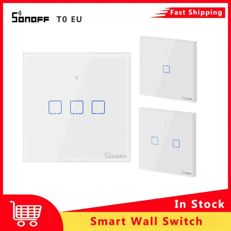 Настенный выключатель SONOFF T0 EU TX умный с Wi Fi для дома таймер eWelink APP работает Google Home