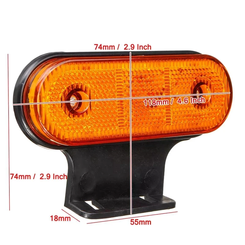 

2Pcs 12V 24V 20 LED Car Truck Side Marker Light Rear Tail Light Accessories for RV Trailer Lorry Pickup Boat