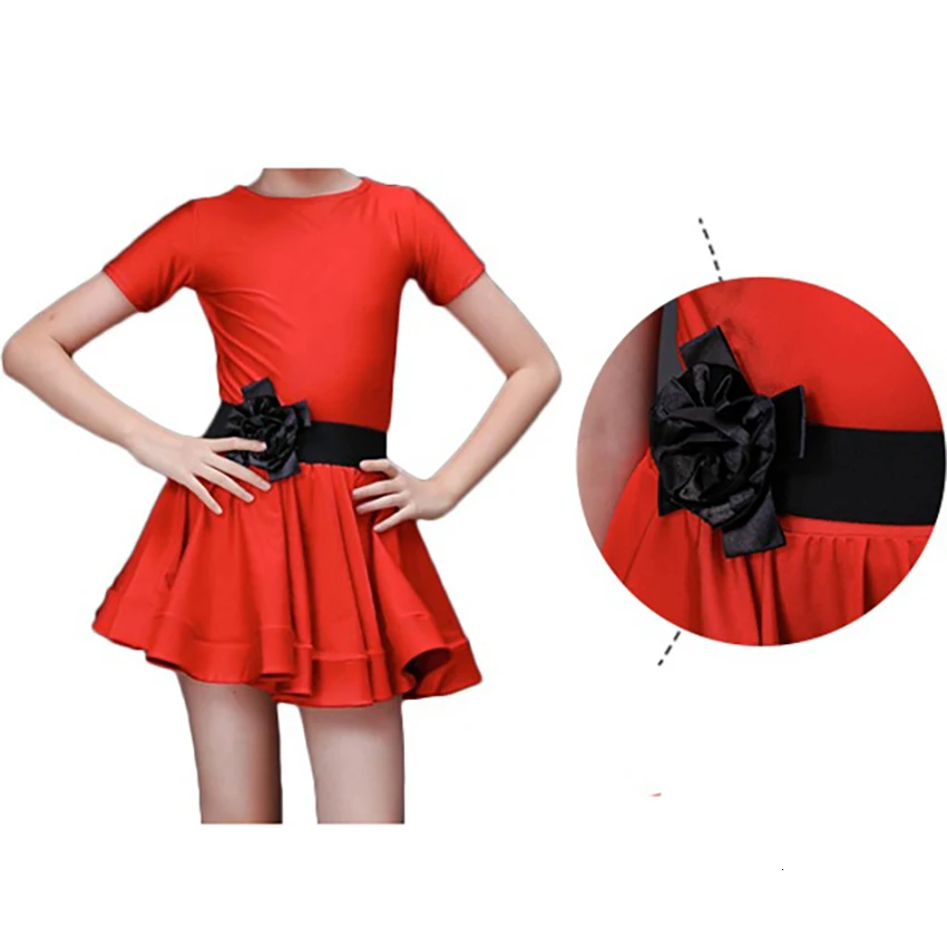 Платье для латинских танцев бальных однотонная одежда с цветочным принтом