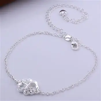 

Clover Bow Knot Zircon Silver Anklet Jewelry for Women LKNSPCA030