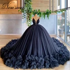 Элегантные темно-синие вечерние платья по индивидуальному заказу 2020, официальное вечернее платье с V-образным вырезом и бусинами, длинное женское свадебное платье Дубая для выпускного вечера
