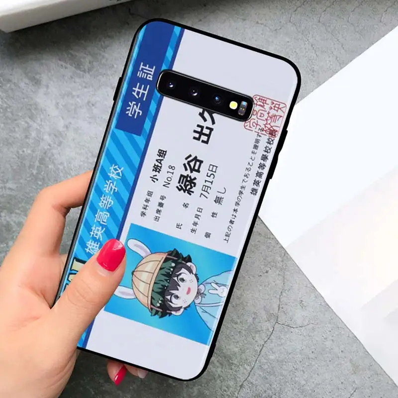 

My Hero Academia Midoriya for Samsung Galaxy S21 Ultra Plus Note 20 10 9 8 S10 S9 S8 S7 S6 Edge Plus Black Phone Case