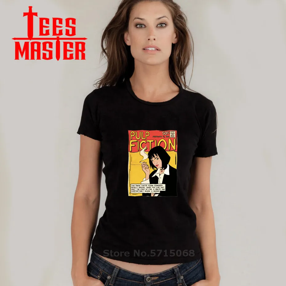 Крутая женская футболка с изображением героев фильма Мия Уоллес эстетическая