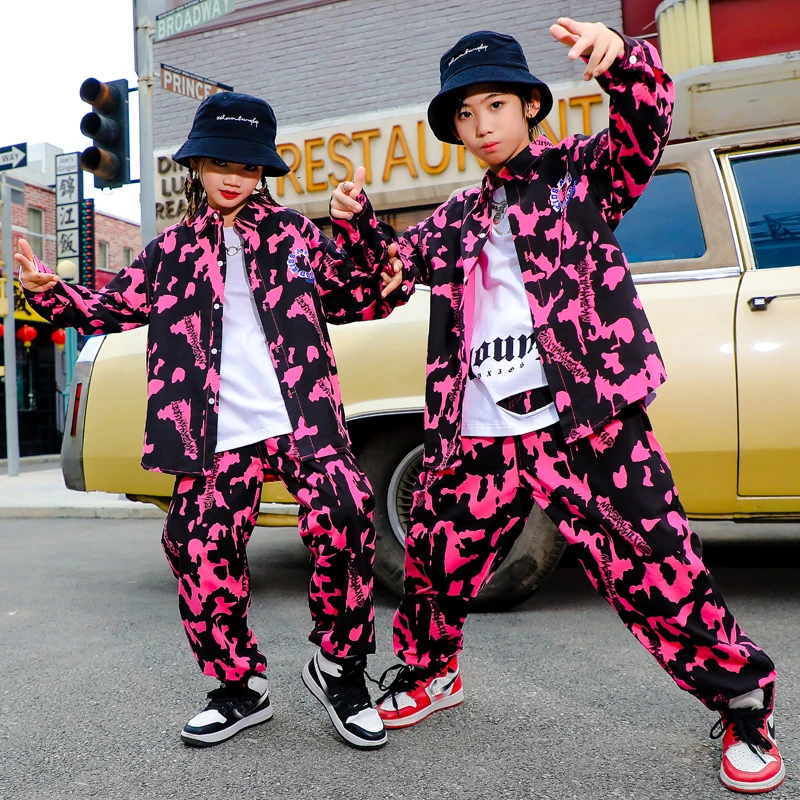 Детская танцевальная одежда для девочек топы штаны костюм с пламенем мальчиков