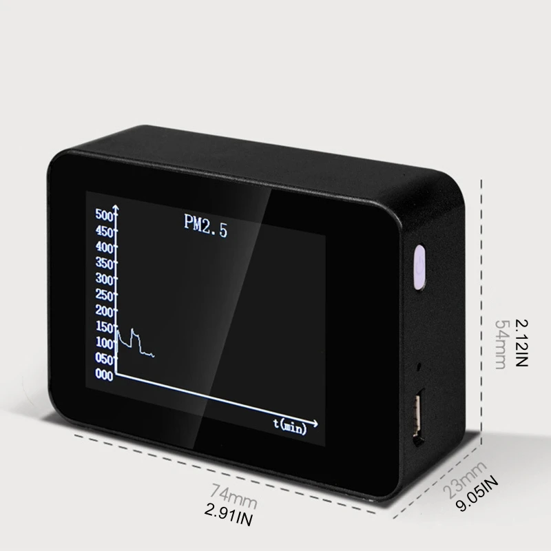 

Portable Indoor Air Quality PM1.0 PM10 Detector Backlight Color Alarm Real Time Data Accurate Tester for Home Bedroom
