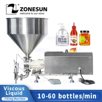 zonesun semi automatic rotor pump viscous liquid peanut butter batter ginger garlic paste honey packing filling machine for food