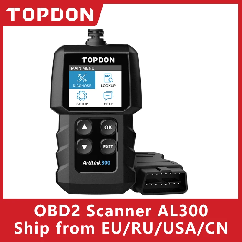 OBD2 сканер TOPDON AL300 профессиональный EOBD OBDII считыватель кодов проверка двигателя ODB2