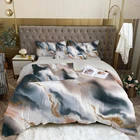Комплект постельного белья из 3 предметов, роскошный комплект с пододеяльником и простыней, покрывало с мраморным рисунком синего, черного, желтого цветов, Современное покрывало для кровати 220x240
