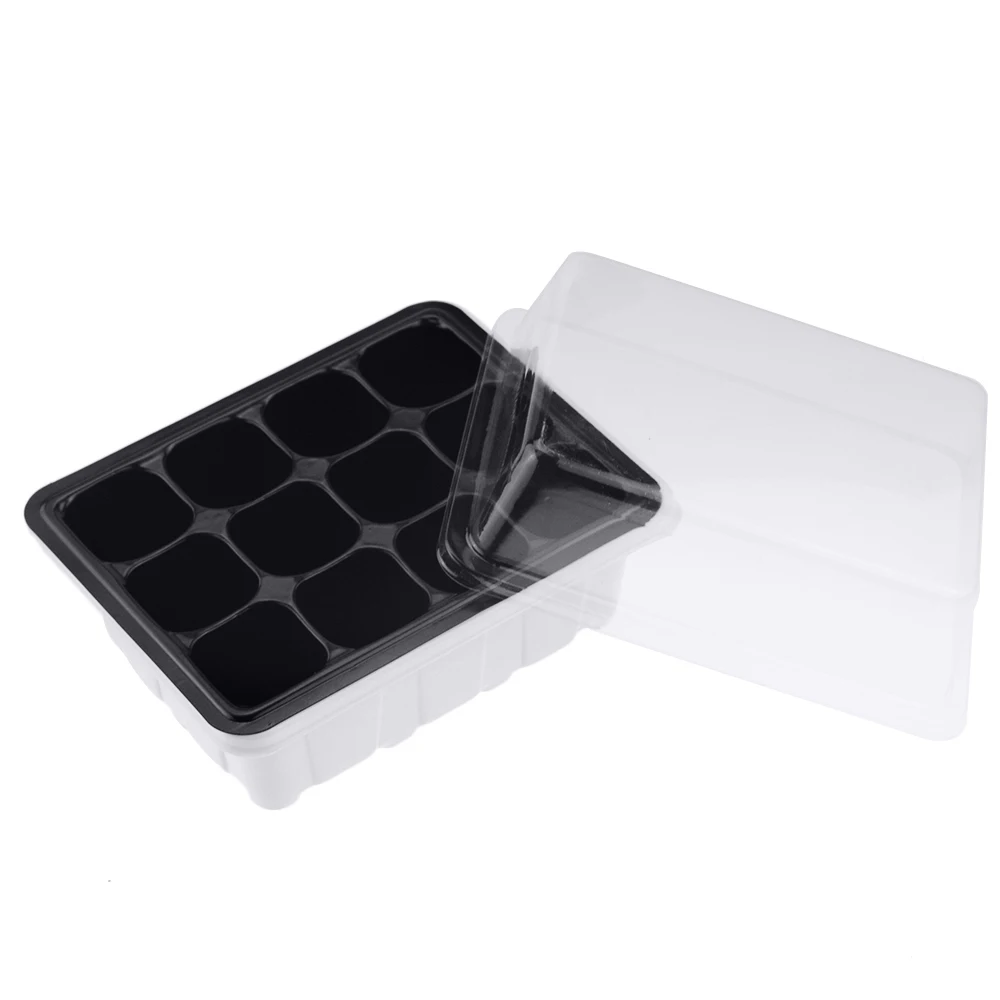 

6/12 Plastic Nursery Pots Planting Seed Tray Kit Plant Germination Box with Dome and Base Garden Grow Box Gardening Supplies