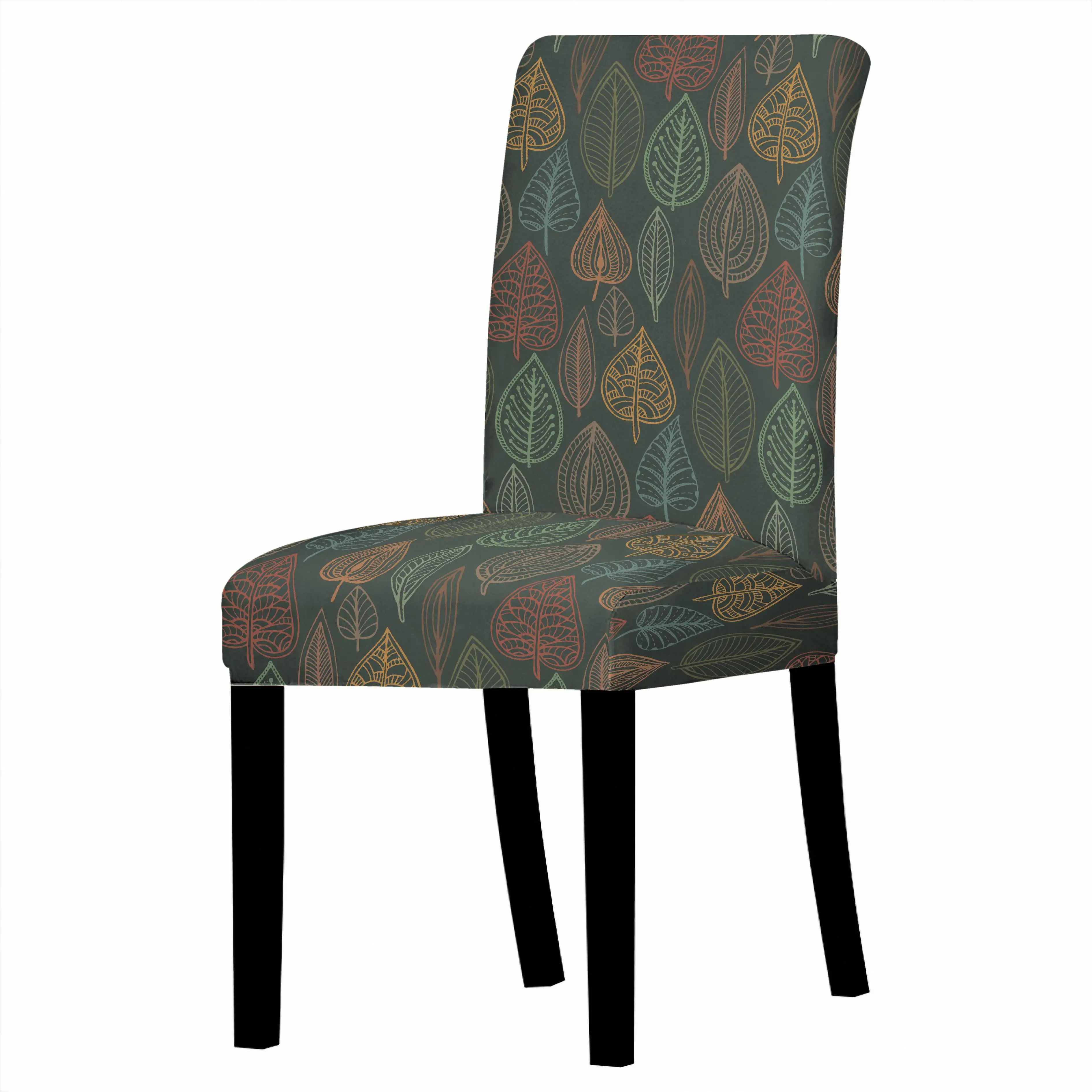 Nordic Leaf pattern Chair Cover Home Dining Elastic Chair Covers Multifunctional Spandex Elastic Cloth Universal Stretch 1PCS