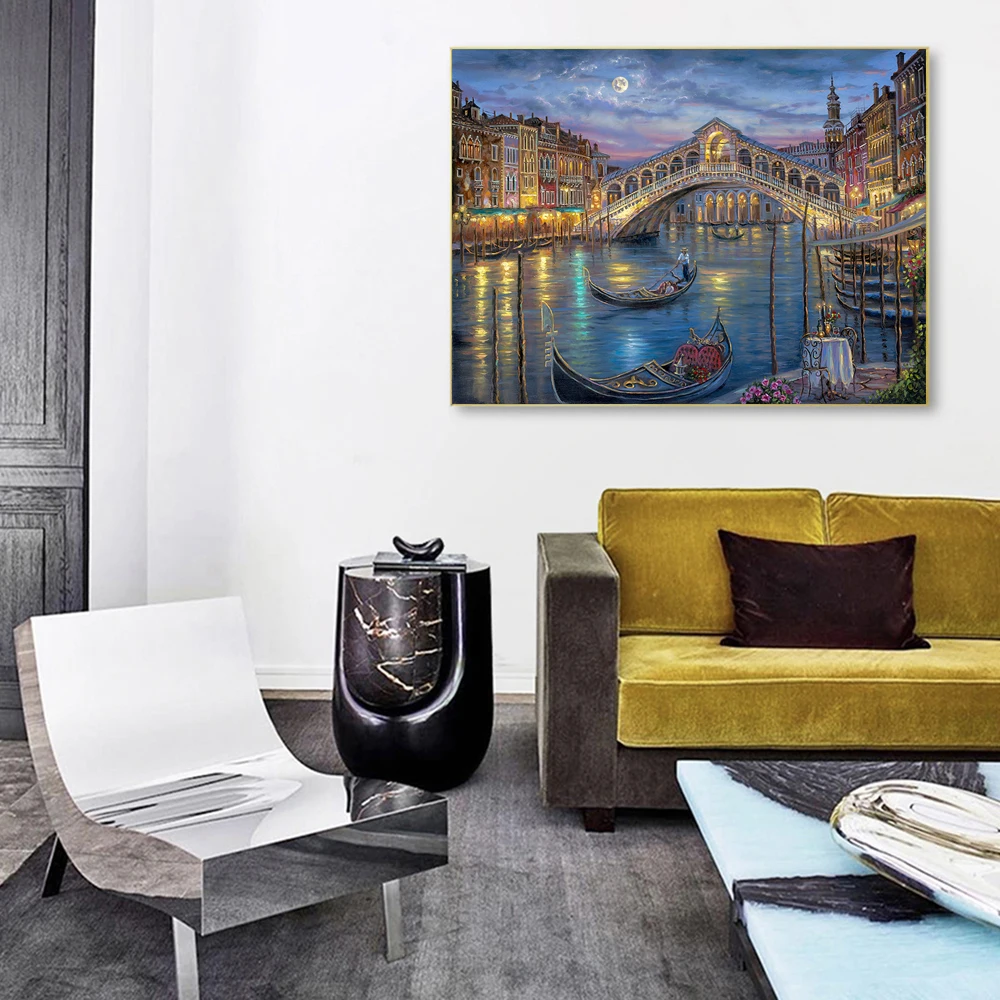 Алмазная 5d картина сделай сам вышивка пейзаж Венеция на воде крестиком