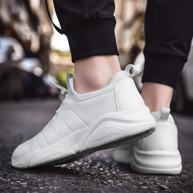 Men 2019 Fashion Leather Casual Male shoes Autumn Brand Shoes Slip Easy To Wear New All Season Plus Size | Обувь