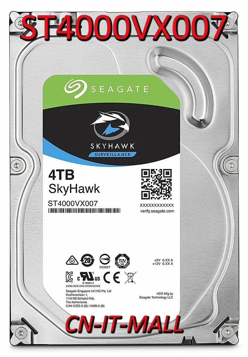

Seagate ST4000VX007 4TB 5900 RPM 64MB Cache SATA 6Gb/s 3.5" Internal Surveillance Hard Drive
