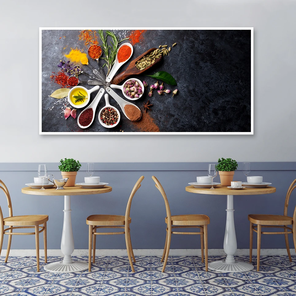 Картина едой современный постер с специями HD Печать на холсте Модульная картина