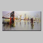 Arthyx ручная роспись абстрактный нож мост пейзаж картины маслом на холсте художественные плакаты настенные картины для гостиной домашний декор