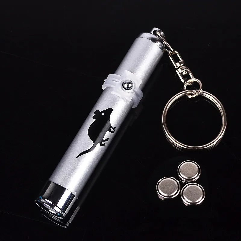 Silver Креативная забавная Pet светодиодный лазерные игрушки кошка игрушка лазер для кошек кота лазера лазерная указка интерактивная игрушка с яркими анимации Мышь тени для век - Цвет: Silver