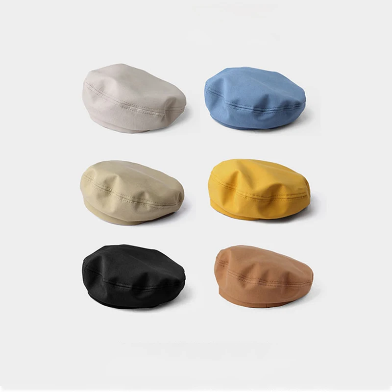 

New Autumn Winter Hats For Women Solid Plain Octagonal Newsboy Cap Ladies Casual Wool Hat Cotton Beret Women Painter Casual Hat