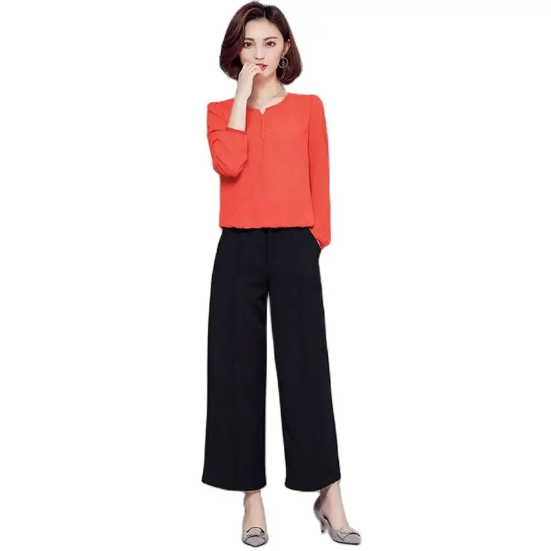 Женская шифоновая блузка с длинным рукавом V образным вырезом|women blusas|long sleeve