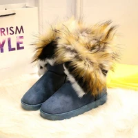 2021 new winter warm plush mid tube womens snow boots