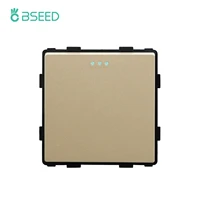 bseed wall button switch eu standard diy part for home decoration 1gang 2 gang 3 gang one way gold color
