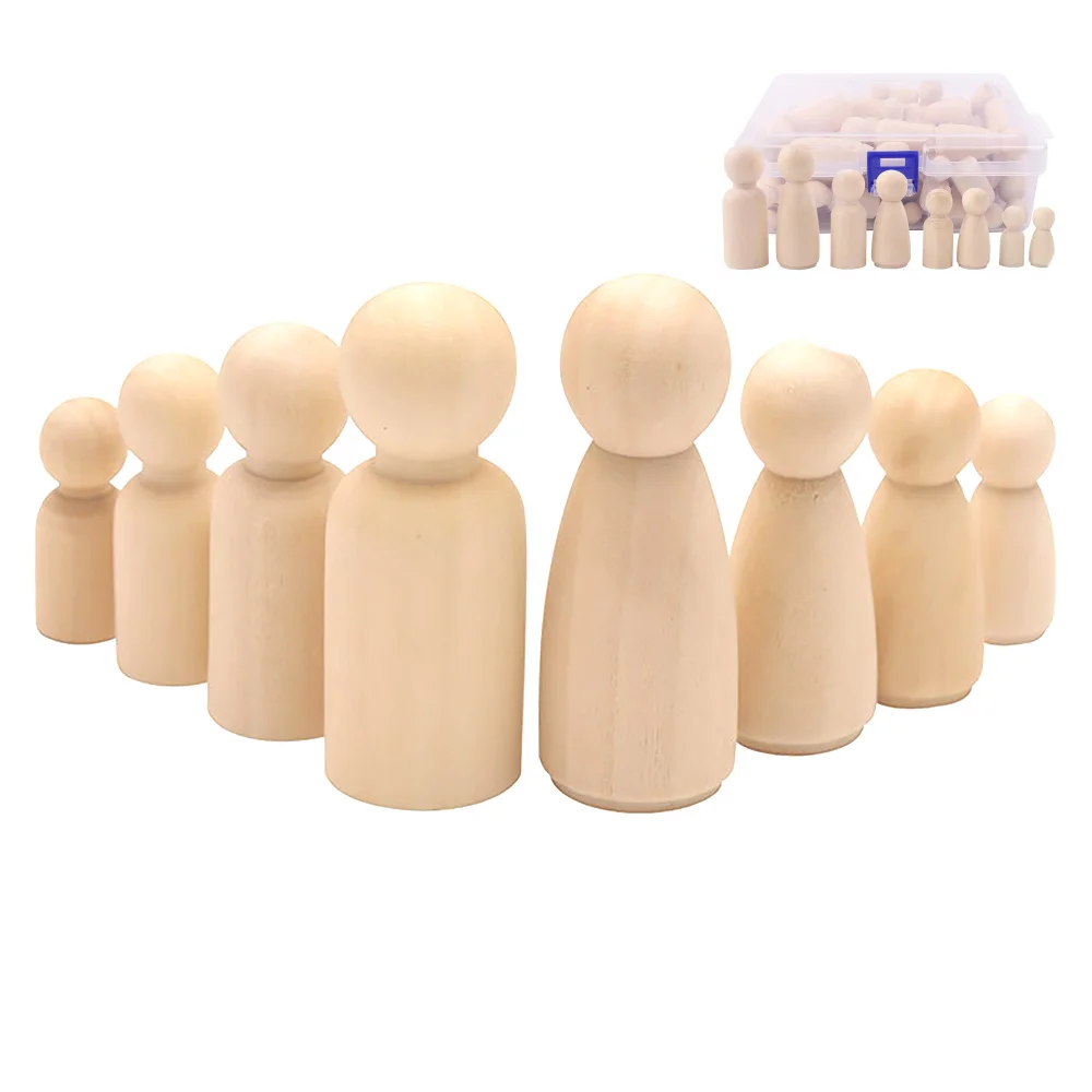 

Деревянные фигурки, деревянные колышки для кукол, 50 деревянных декоративных кукол «сделай сам», 50 шт.