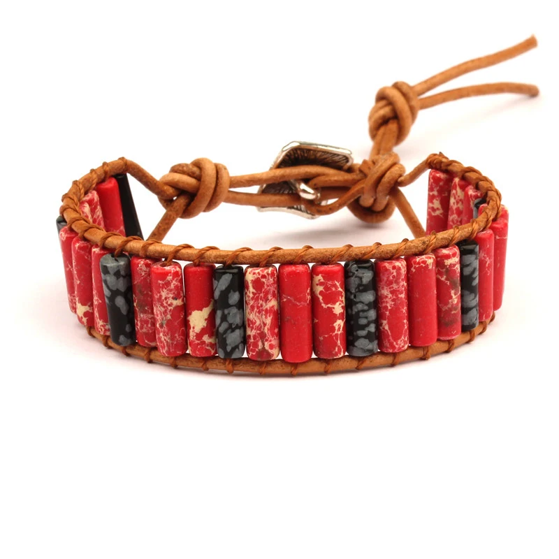 Богемное модное ювелирное изделие натуральный цвет каменные трубчатые бусины