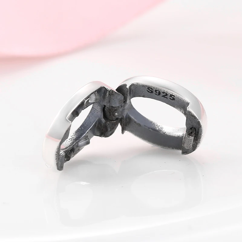 Модные 925 пробы Серебряная круглой формы с буквенными клипсами бусины для