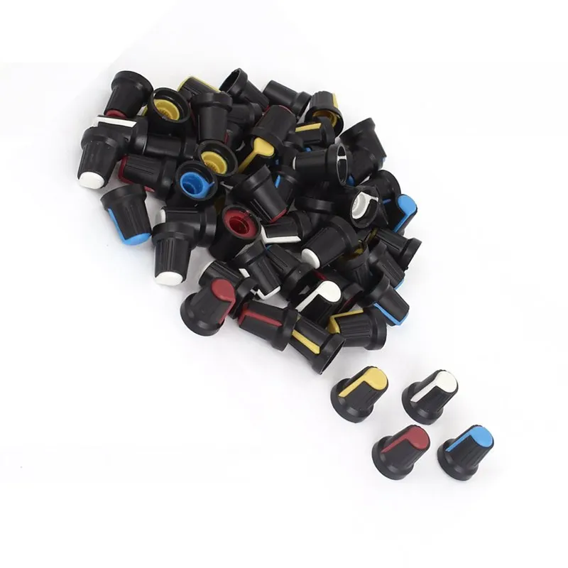 Рифленая втулка 6 мм отверстие потенциометр громкости Ручка управления крышкой 60