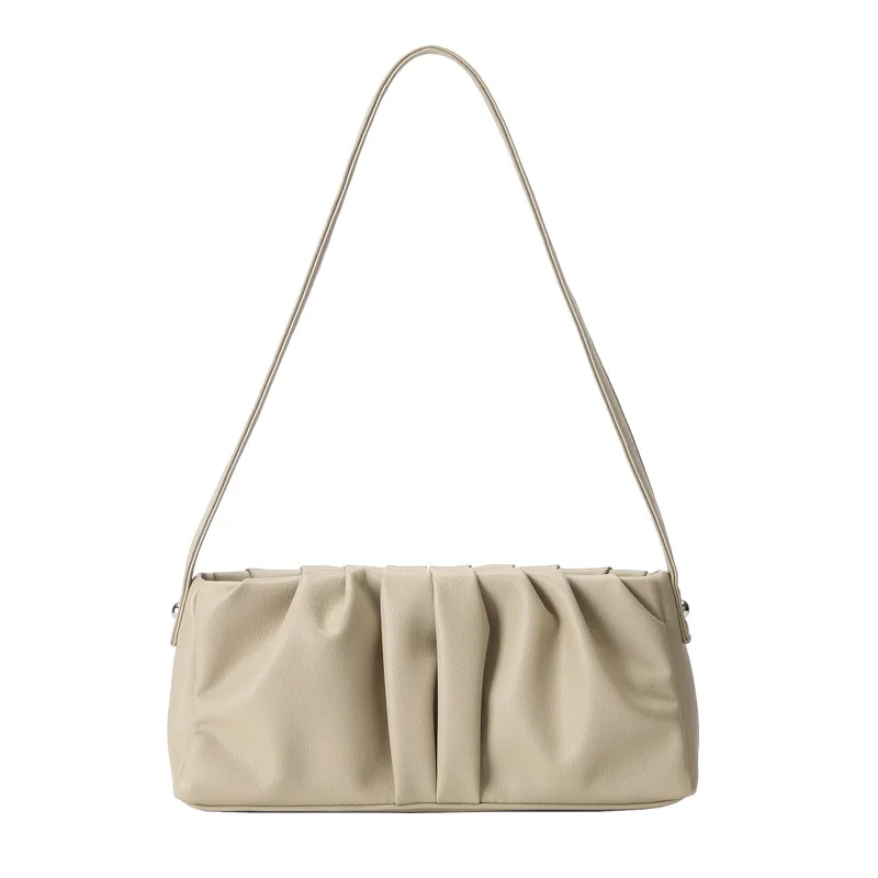 

New fold underarm bag Cow Leather Cloud bag handbags Retro niche baguette bag Fashion shoulder bag Personalized handbag