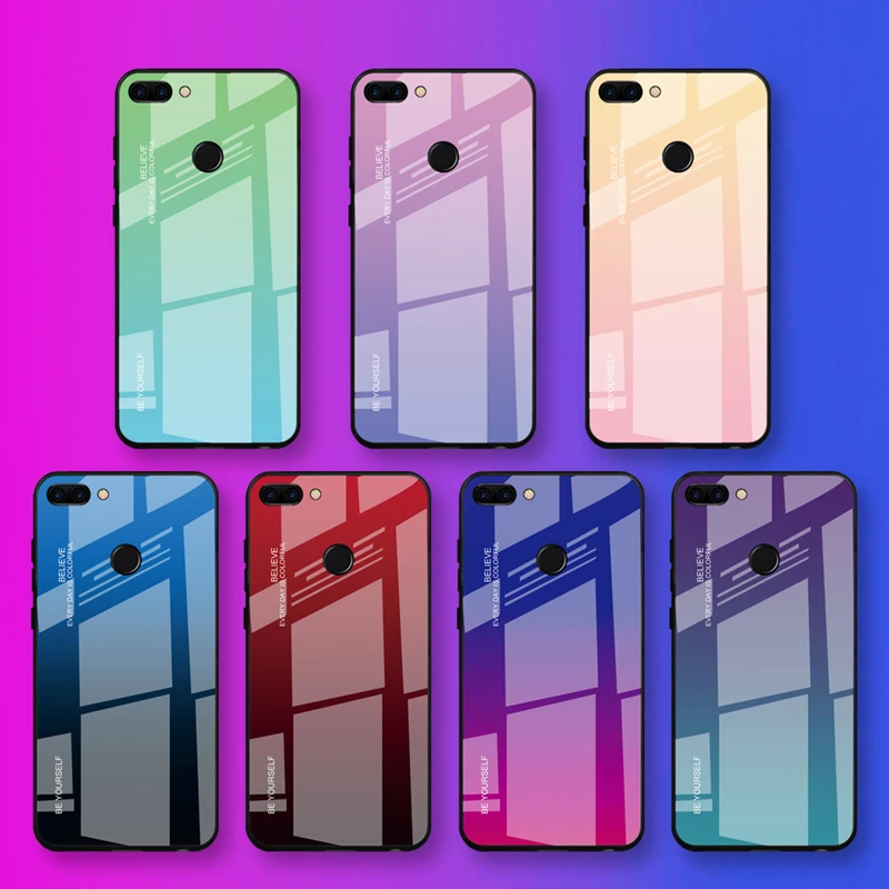 Градиентный чехол из закаленного стекла для Huawei Y7 Pro Y6 Prime 2019 Y5 2018 Y9 y9 | Мобильные