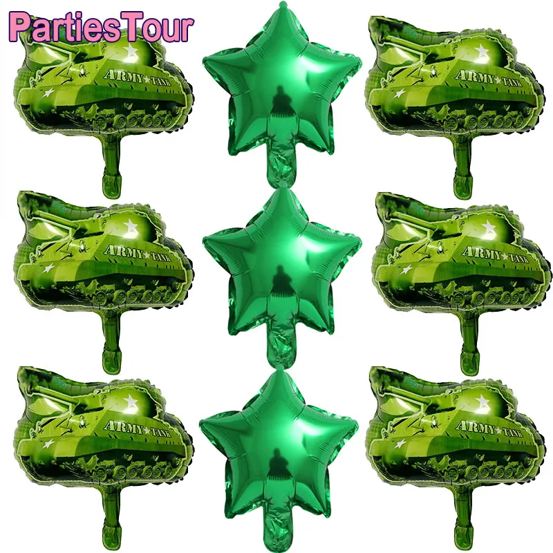 6 шт. мини-шары на бак и 10 ''зеленые звезды шары из алюминиевой фольги для