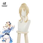 ROLECOS Жан Косплэй парик игры Genshin воздействия Жан Qin Косплэй парик Для женщин 50 см Головные уборы длинных волос синтетические волосы термостойкие