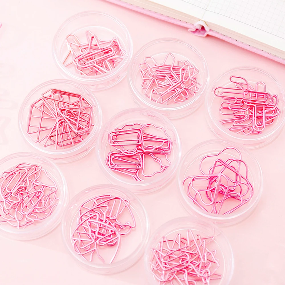 8 шт./лот маленькие бумажные зажимы с розовым сердцем для девочек каваи