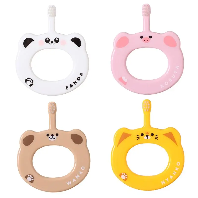 

YAS 1PC Cartoon Deciduous Toothbrush Cute Animals Tiger Bear Pig Penda Teethers Baby Training Toothbrushes Oral Care 4 Colors