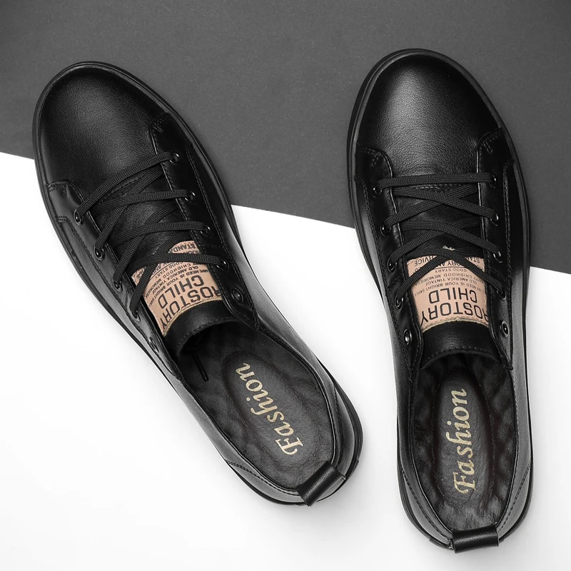 Прямая поставка повседневная мужская обувь из натуральной кожи ручной работы