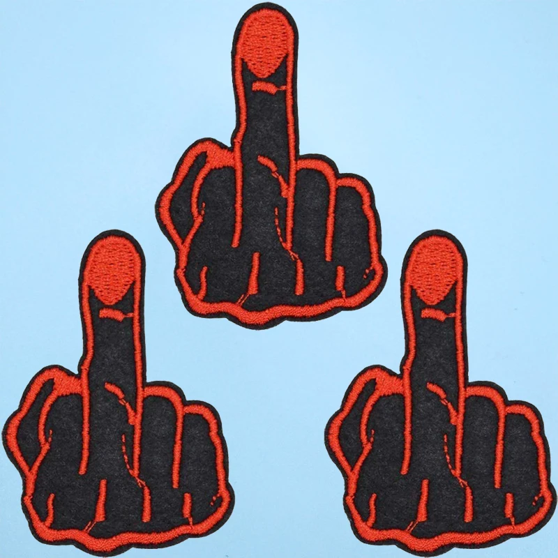 

Средний палец вызывает жест Красный Желтый Белый 3 цвета нашивка «сделай сам» в стиле панк одежда Вышивка Аппликации (Размер: 7x5,3 см)