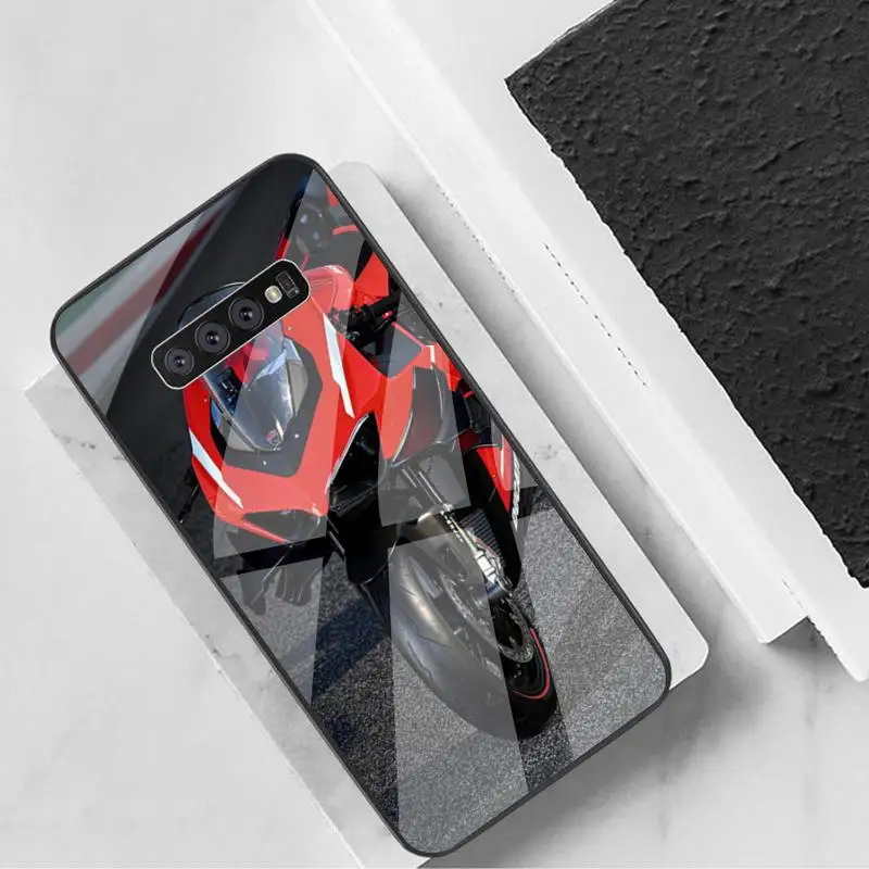 

LJHYDFCNB Girl On Motorcycle Aesthetic Phone Case Tempered Glass For Samsung Note8 9 10 10pro 10plus 20 20ultra S8 S9 10 20 Plus
