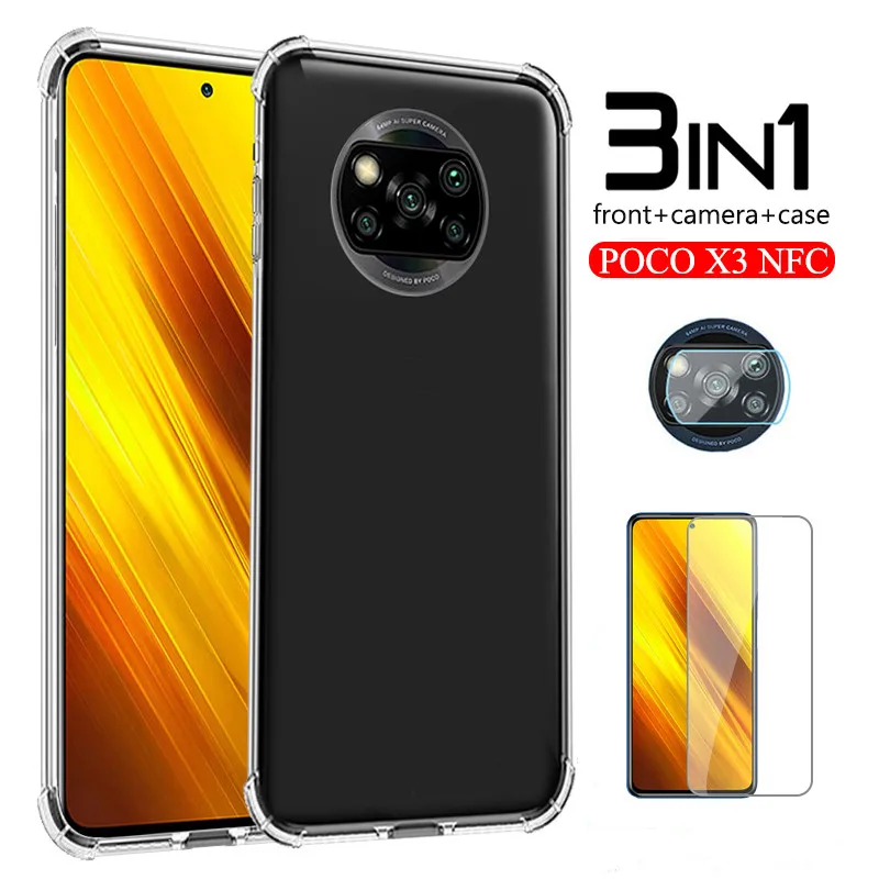 Прозрачный мягкий чехол 3 в 1 из ТПУ Для xiaomi poco x3 NFC X2 f2 m2 pro прозрачный