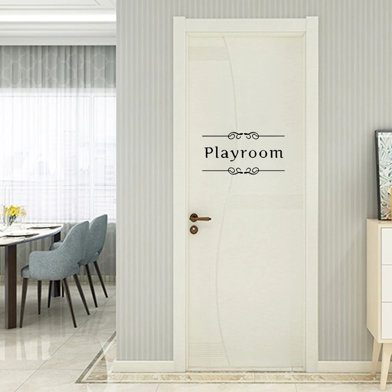 5 Playroom Кухня Ванная комната спальная; игровая офисная знак входа в туалет наклейки на дверь для домашнего декора Diy виниловые наклейки на стены - Цвет: 5 Playroom