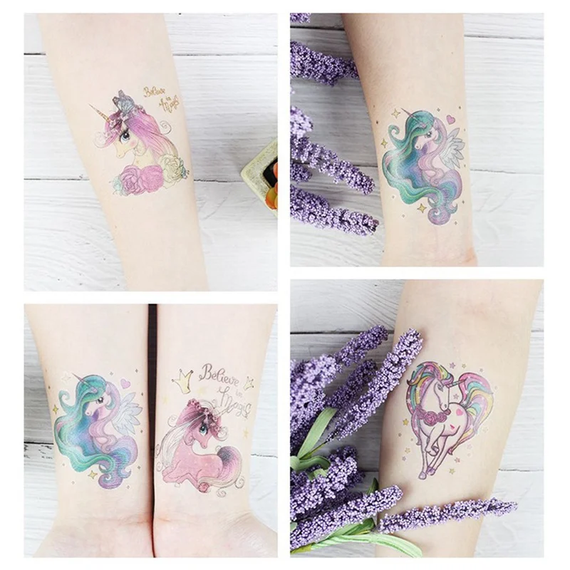 10 листов/набор временная наклейка на татуировку с мультяшным животным рисунок