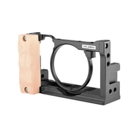 for sony rx100 m7 m6 camera cage with wooden handle upscale aluminum alloy protective cages for sony rx100 m6 m7 vii vi 7