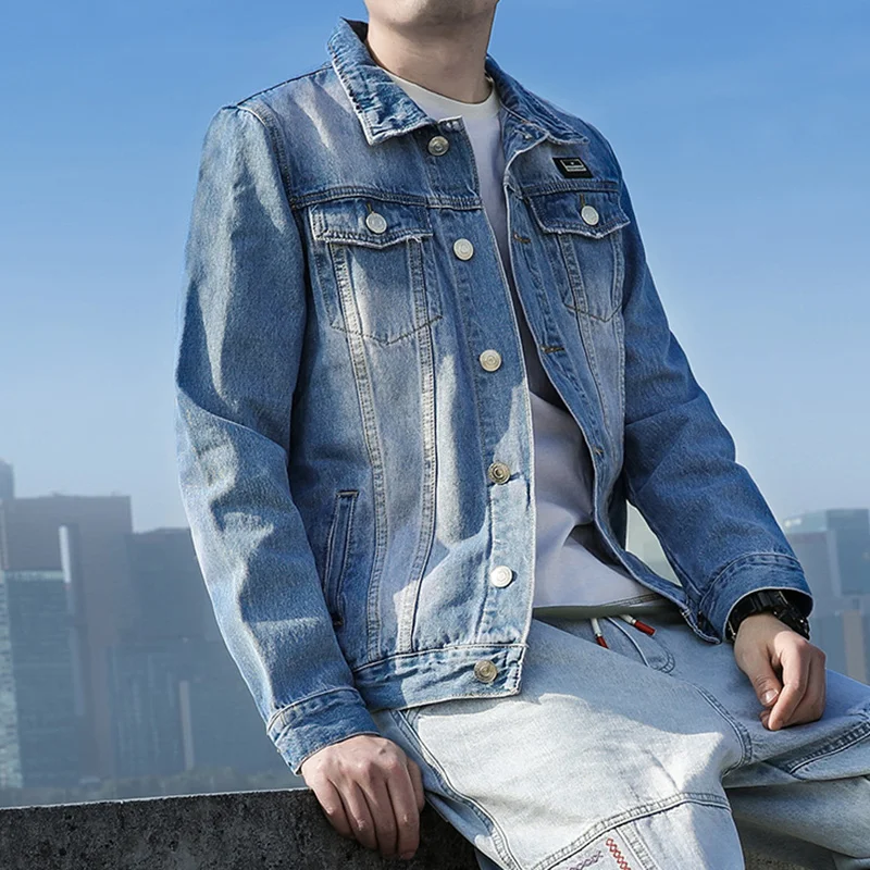 

Spring 2020 new denim plus size blue fashion men's jacket denim men