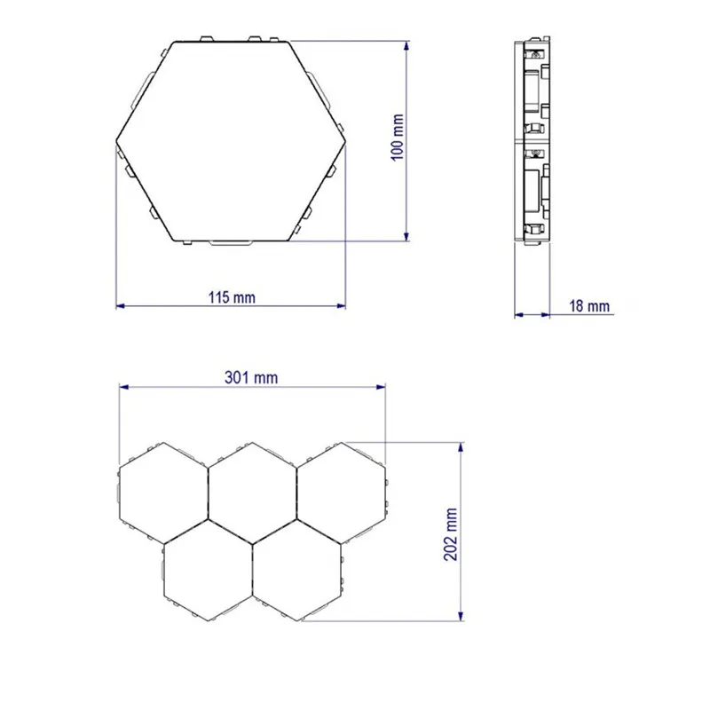 Panel Lamp Novelty Hexagonal Light LED Night Touch Sensitive Modular Magnetic Creative Decoration DIY Wall | Лампы и освещение