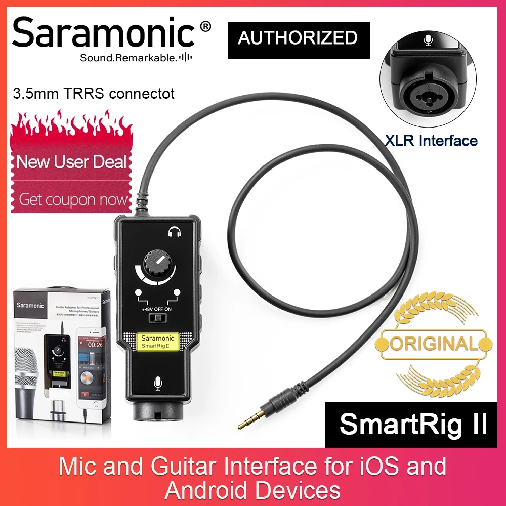 Универсальный микрофон Saramonic SmartRig II совместимый со смартфонами интерфейсный
