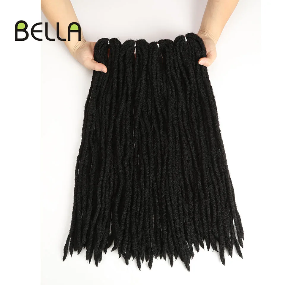 Накладные волосы Bella Dreadlocks черные коричневые синтетические 60 прядей дредлока для