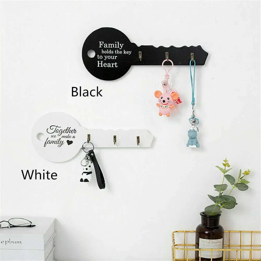 

Retro Wood Wall Mount Hook Key Holder Key Shape Hook Storage Rack Hanger Decor Hanging Home Entrance Door Wall Organizer