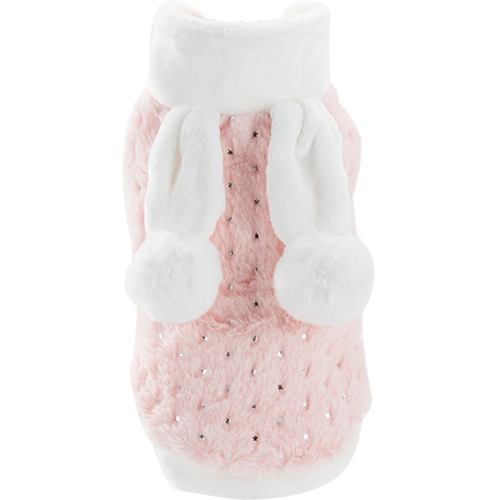 Блестящий плюшевый жилет с заячьими ушками для домашних животных одежда кошек и