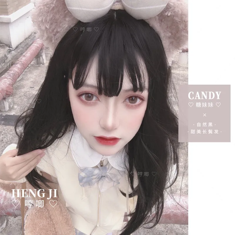 Uwowo Длинные Staight Лолита Парики термостойкие синтетические волосы Аниме вечерние